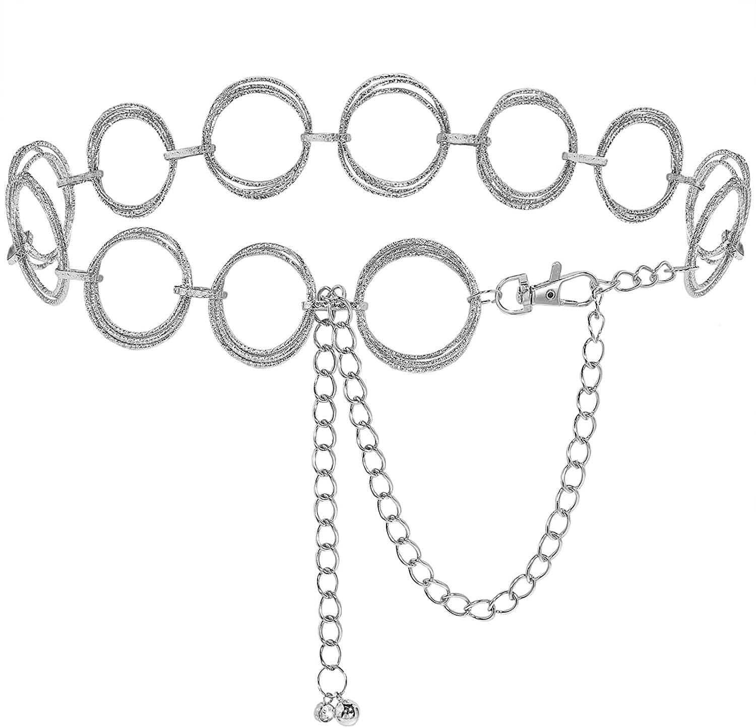 O Ring Chain Belts For Women Girls Metal Waist Band Link Chain Belt For Dresses Walmart Com
