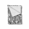thumbnail image 2 of Rose Soft Flannel Fleece Blanket, Sketch Style Flower Field with Little Petals Monochrome Romantic Leaves Backdrop, Cozy Plush for Indoor and Outdoor Use, 70" x 90", White and Black, by Ambesonne, 2 of 6