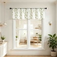 thumbnail image 2 of Embroidered Leaf Window Valance 52x16 Inch Single Panel, Full Embroidery Sheer Curtain Top Rod Pocket, 2 of 8