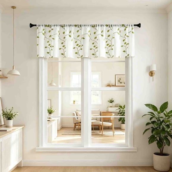 Aufmer Draperie d'Écran Verticale Brodée à Feuilles Complètes, Conception Douce Qui Laisse Passer la Lumière, Rideau de Protection pour Espace Privé, Convient à la Fenêtre Domestique, à la transmission Quotidienne de la Lumière et au Blindage de l'Espace Personnel (1 Pcs)