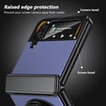 thumbnail image 5 of Magnetic for Samsung Galaxy Z Flip 4 Case with Ring Holder, [Hinge Protection] Built in Screen Protector & Camera Protection Slim Thin Hard PC Kickstand Shockproof Protective Case, Blue, 5 of 7