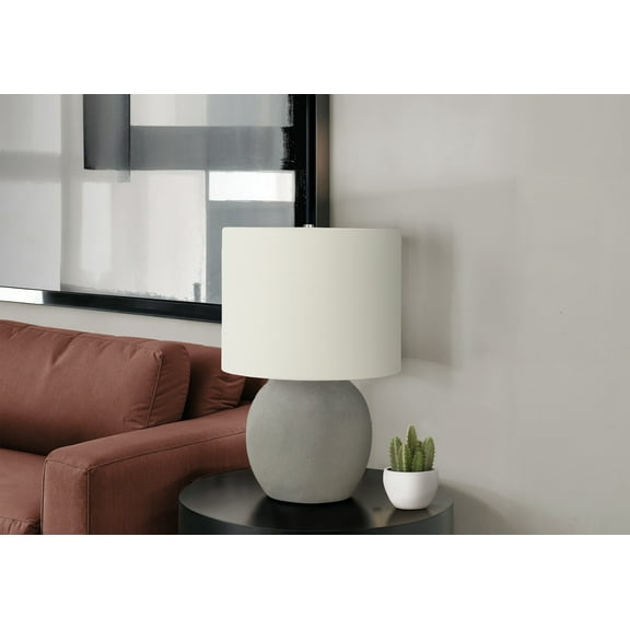 Lighting Fixtures Lighting, 20"h, Table Lamp, Grey Concrete, Ivory / Cream Shade, Contemporary,Table Lamps
