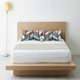thumbnail image 6 of Yayeee Pillowcase Standard Size Set of 2 Satin Wrinkle Resistant Pillow Case, Blue Geometric, 6 of 8