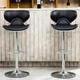 thumbnail image 2 of Faux Leather Material - Sturdy Swivel Chrome Base - Dining and Living Rooms - Set of 2 Luxury Bar Seats, 2 of 3