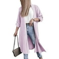 thumbnail image 5 of IROINNID Womens Cardigans Long Sleeve T-Shirt Autumn Open Front Outerwear Solid Blouse Coat Tops Button Cardigan,Purple, 5 of 9
