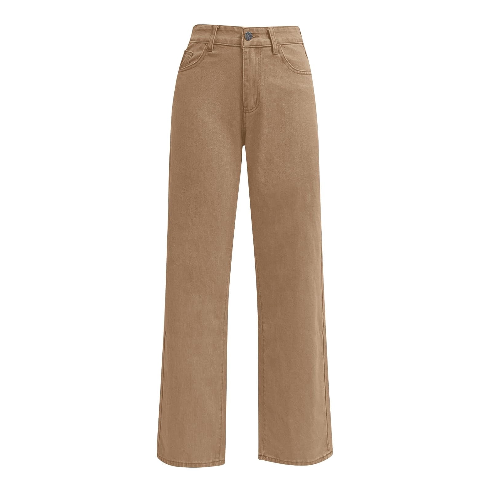 Womens Jeans High Waisted Straight Leg Loose Stretchy Lightweight Tummy Control Trendy Jeans for Women with Pockets