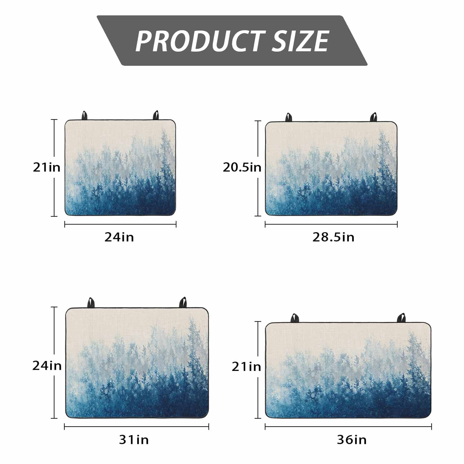 Blue Botanical Stove Top Cover for Electric Stove, Heat-proof & Non Slip Glass Top Stove Cover Protector, Spring Summer Farmhouse Retro Beige Kitchen Flat Cooktop Rubber Mat 24x21 Inches