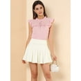 thumbnail image 2 of Allegra K Minifalda Corta Plisada Skater Para Mujer Blanco XS, 2 of 6