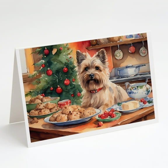 Cairn Terrier Christmas Cookies Greeting Cards Pack of 8 7 in x 5 in