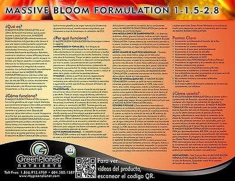 Green Planet Nutrients - MASSIVE (1 Liter) - Bloom Stimulator (1-1.5-2.8)- An Unique Blend of Vitamins, Minerals and Growth Stimulants