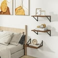 thumbnail image 2 of Deep Floating Shelves for Wall, 12 Inch Deep Floating Shelves Set of 3, 16W x 12D Wood Wall Shelves, Wide Wood Shelves with Metal Bracket for Living Room, Kitchen, Office, Bedroom - Rustic Brown, 2 of 7