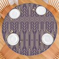 thumbnail image 2 of Botanical Print 44Inch Boho Round Tablecloth with Elastic Edge, Fitted Stretch Table Cover for 38"-42" Tables, Durable Easy Care Material, 2 of 7