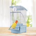 thumbnail image 5 of CarpNettore No Mess Bird Cage Feeder Automatic Parrot Feeder with Perch Reusable Hanging Feeding Station for Parakeets Cockatiel Cockatoo blue, 5 of 9