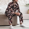 thumbnail image 7 of Sikiie Butterfly Mens Pajama Set, Soft Warm Long Sleeve Sleepwear, Cozy Button-Down Pjs for Men-Large, 7 of 7