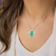 thumbnail image 4 of ATIMIGO Collar con colgante de tortuga marina verde, collar de ópalo creado, cadena de plata, joyería de animales, regalo para el día de la madre para mujeres, 4 of 5