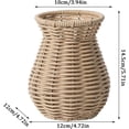 thumbnail image 2 of Handwoven Rattan Vase, 5.71 x 4.72 Inches Imitation Wicker Flower Vase, Decorative Basket Vase for Home Decor (Brown), 2 of 9