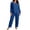 Blue, variant on vdgthytj Plus Size Loungewear Sets for Women Ribbed Long Sleeve Crewneck Tops Straight Leg Pants Fall Sleepwear 2 Piece Outfits(X-Large,White)