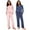 A-pink Stripe/Navy Dots, variant on 2 Pack Women's Pajama Set Long Sleeve Top with Jogger Pants Lounge Sets Sleepwear Loungewear with Pockets