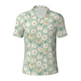 thumbnail image 2 of Daiia Daisies Flowers Pattern Men’s Polo Shirts,Solid Deck Shirt,Classic Fit, Breathable Cotton Polo for Casual and Sport Wear-4X-Large, 2 of 9