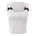 thumbnail image 2 of Ticikt Women's Quick-Dry Fitness Camisole with Supportive String Design for Running and Wear,Color:White, 2 of 5