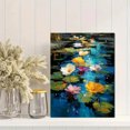 thumbnail image 2 of Impressionist Abstract Floral Pond Canvas Painting, Minimalist Flower Art for Living Room Bedroom, 2 of 8