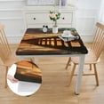 thumbnail image 2 of nygtbtfer Brown Tablecloth, Landscape Printed Tablecloth DIY Fitted Tablecloth Suitable Family Lovers and Friends, Birthday, Anniversary, Valentine's Day Gift Custom Tablecloth,  52*52, 2 of 8