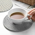 thumbnail image 5 of 4 Pcs Cotton Thread Weave Hot Pot Pats, Multi-use Hot Mats Non-Slip Stylish Coasters Insulation Hot Pads Trivet for Cooking and Baking（Blue, Green, Gray, White, 7 inch）, 5 of 9