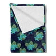 thumbnail image 2 of Tropical Soft Flannel Fleece Blanket, Exotic Leaves and Flowers Blooming Hawaiian Foliage Botanical Pattern, Cozy Plush for Indoor and Outdoor Use, 60" x 80", Indigo and Multicolor, by Ambesonne, 2 of 5