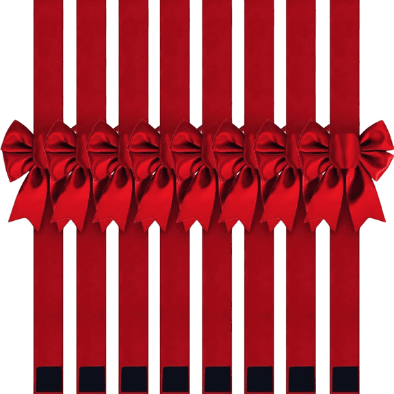 Red Christmas Cabinet Bow Ribbon, Holiday Kitchen Cabinet Decoration for Christmas, Home and Party Display