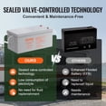 thumbnail image 4 of VEVOR Rechargeable AGM Marine Battery, 12V 200 AH, Designed for RV Solar Marine Off-Grid Use, UPS Backup, with a Self-Discharge Rate, 1400A Current, 4 of 9