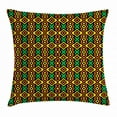 thumbnail image 1 of Kente Pattern Throw Pillow Cushion Cover, Exotic African Vertical Borders from Angola Nigeria Cultures Tribal Print, Decorative Square Accent Pillow Case, 16 X 16 Inches, Multicolor, by Ambesonne, 1 of 2