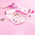 thumbnail image 5 of (Rosa romántico) 1 organizador de joyas enrollable, organizador de joyas de viaje, organizador de joyas de viaje con compartimento y bolsillo con cremallera para anillos y pendientes., 5 of 5