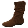thumbnail image 4 of Oyedens Slouchy Mid Calf Boots for Women with Lining Wide Calf Winter Thermal Snow Boots, 4 of 5
