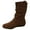 Coffee, variant on Women's Wide Calf Mid Calf Boots Suede Hidden Wedge Boots Slouchy Pull on Ankle Booties