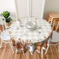 thumbnail image 5 of Fall Tablecloth Round 60 x 60 Inch Thanksgiving Buffalo Plaid Pumpkins Table Cloth Polyester Fabric Farmhouse Harvest Autumn Table Cover for Kitchen Party Picnic Outdoor Decor, 5 of 6