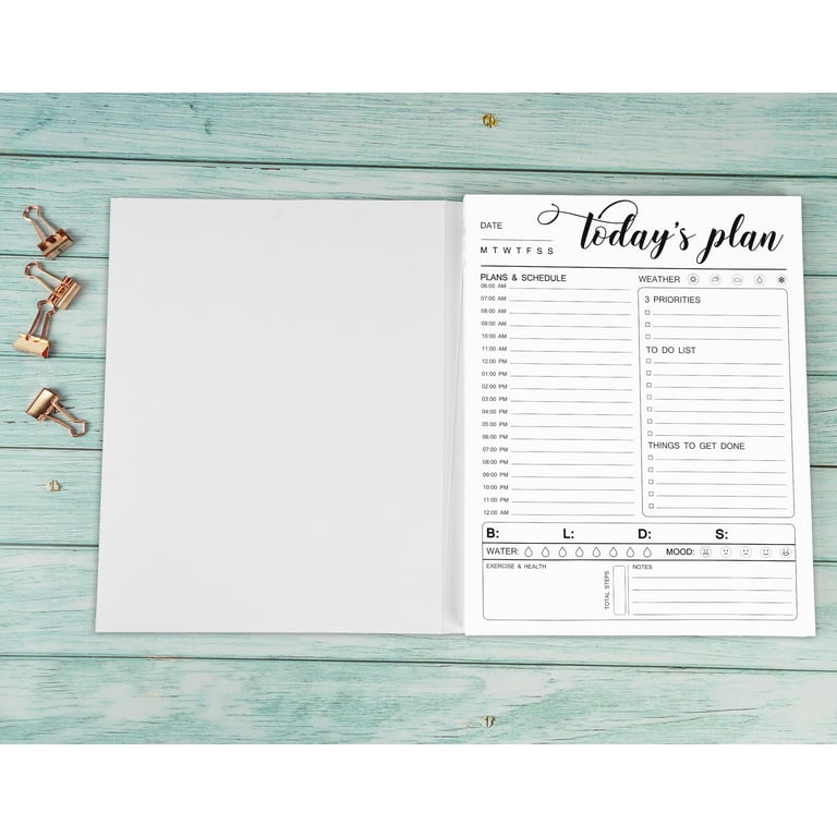 Inkdotpot Daily Planner With Hourly Schedule w / 50 Undated