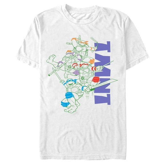 Men's Teenage Mutant Ninja Turtles Action Poses Sketch Graphic Tee White X Large