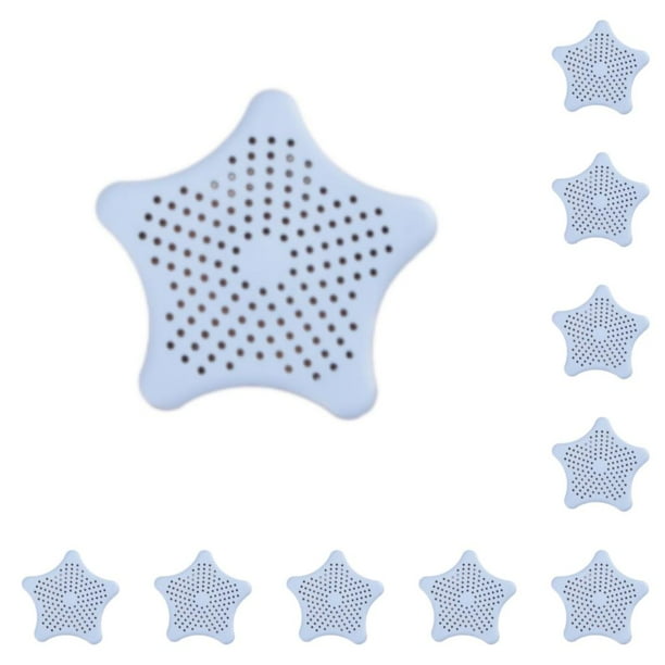 Cateissary Filtro de silicona para fregadero, repuesto de Color sólido, decorativo, Flexible, para baño, cocina, inodoro, drenaje de suelo, azul Azul claro 10piezas
