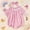 Pink, variant on ZEHJUHAN Baby Girl's 2-Piece Romper Set, Bunny Embroidered Ruffle Crew Neck Puff Sleeve Onesie with Hair Bow Pink，3-6M