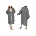 thumbnail image 3 of Women'S Oversized Long Cardigan Open Front Duster Sweater Cardigan Grey M, 3 of 7
