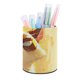 thumbnail image 1 of Gato Gruñón-theme Cylinder Pen Holder Pencil Organizer with Flannel Lining PVC Leather Material Cardboard Base for study work 10*8CM, 1 of 6