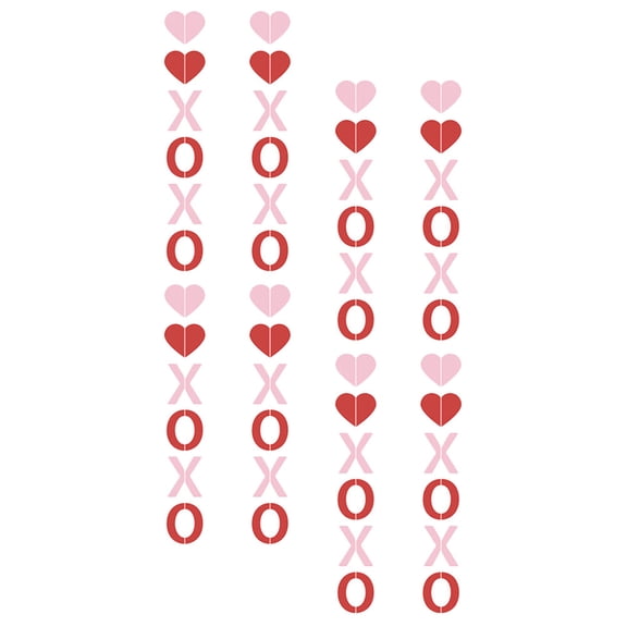 SEWCHICS Valentine's Day Decor Assorted Color Paper Hanging Sign Lightweight Durable Letter Decoration 4Pcs