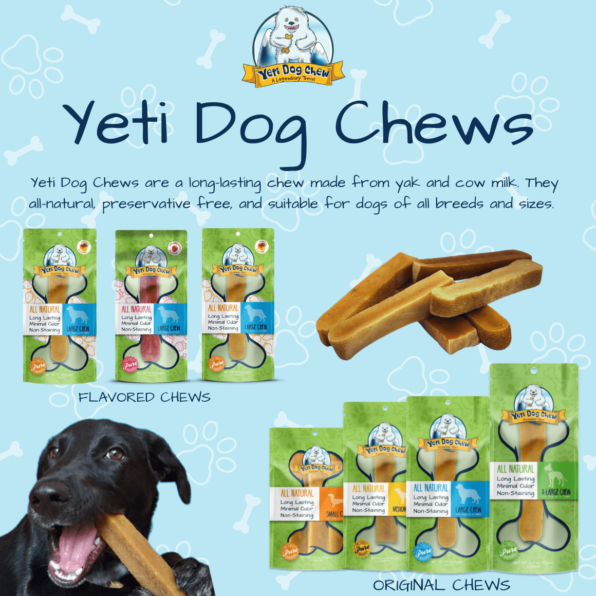 Yeti Dog Chew Natural Yak Cheese Long Lasting Dog Chews Small Dog, 14 Pieces, 1 lb