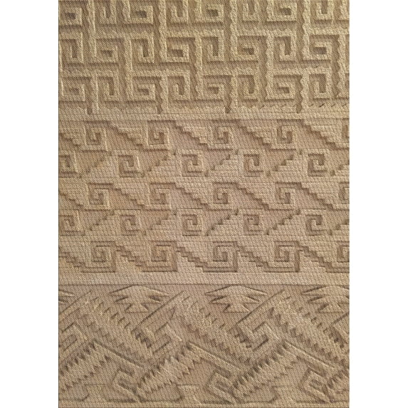 Ahgly Company Machine Washable Indoor Rectangle Transitional Sienna Brown Area Rugs, 7' x 9'