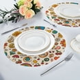 thumbnail image 6 of IAUYY Set of 1 Round Placemats for Dining Tables Heat-Resistant and Wear-Resistant DIY Printing Design Table Placemats，Applicable for Christmas Retro Hippie Logo, 6 of 7