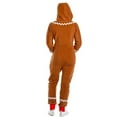 thumbnail image 4 of Gingerbread Christmas Pajamas Unisex Plush Couple Pajamas One-piece pajamas with Convenient wearability(Women), 4 of 7