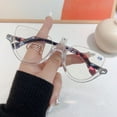 thumbnail image 4 of Womens Half Moon Spring Hinge Reading Glasses 2.0 Fashion Diamond Transparent Floral Readers +2.0, 4 of 5