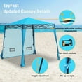 thumbnail image 2 of Compact Pop Up Canopy Tent, Collapsible Instant Shelter, Portable Sports Cabana, With Built-in Weight Bags, 8 x 8 ft Base / 6 x 6 ft Top for Camping,Hiking,Fishing,Family Outings (Mosaic Blue), 2 of 11