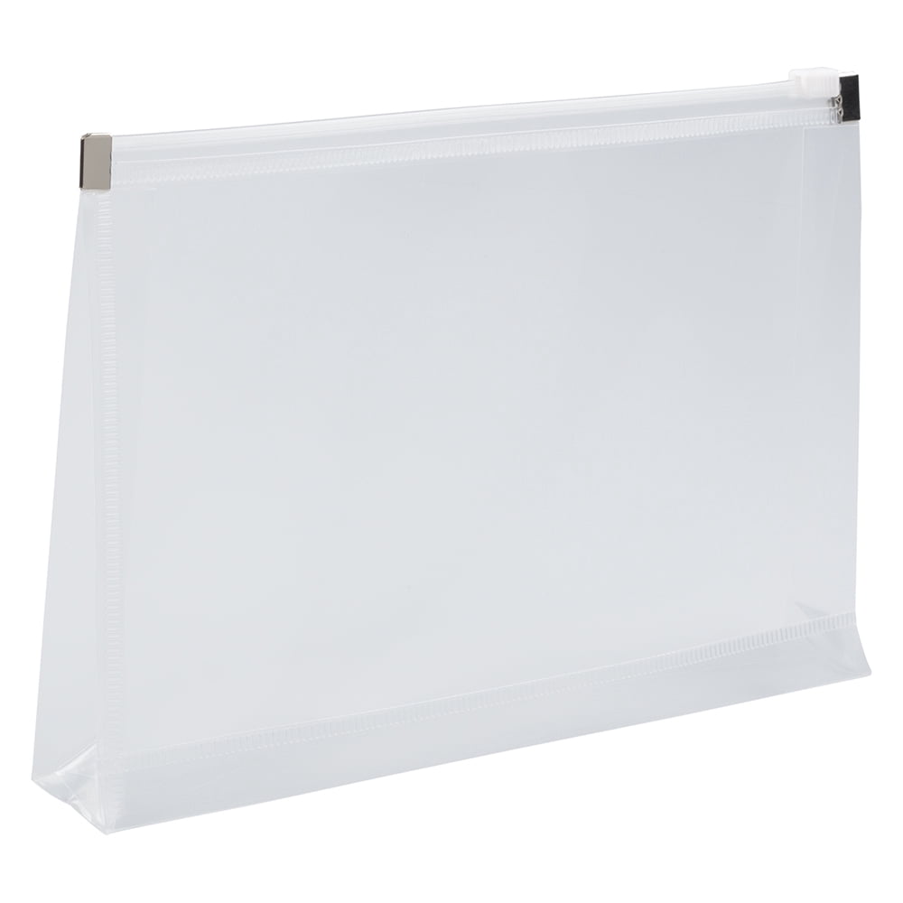 JAM Paper Plastic Envelopes with Zip Closure, Index, 5 1/4 x 8, Clear, 3/Pack