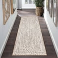 thumbnail image 2 of GlowSol 2' x 10' Runner Rug Modern Braided Print Rugs Non-Slip Low Pile Bedroom Runner Rug Washable Floor Mat for Kitchen Hallway, Beige Gray, 2 of 8